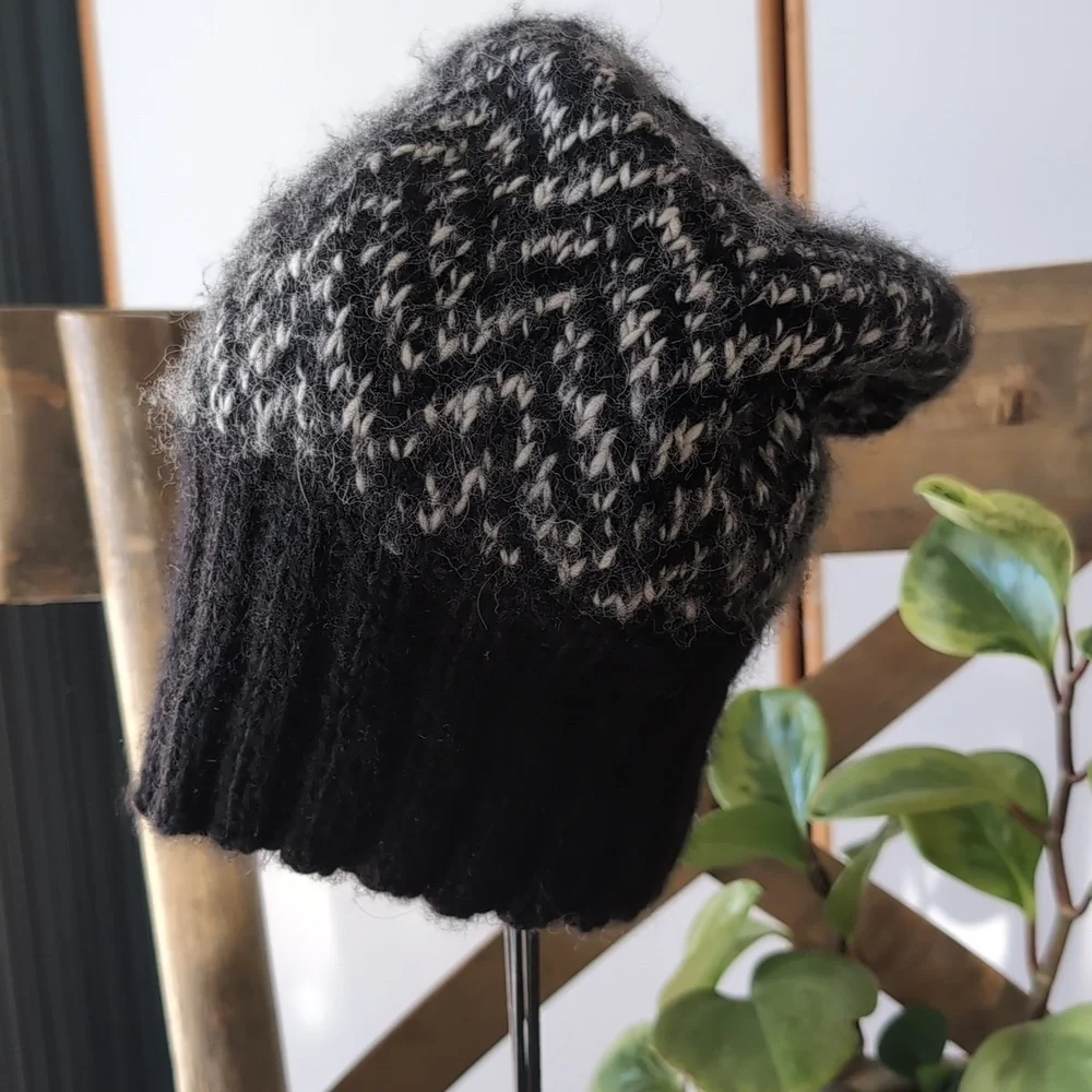 Eugenia Kim Chevron Cable Knit Slouch Beanie Alpaca Herringbone
